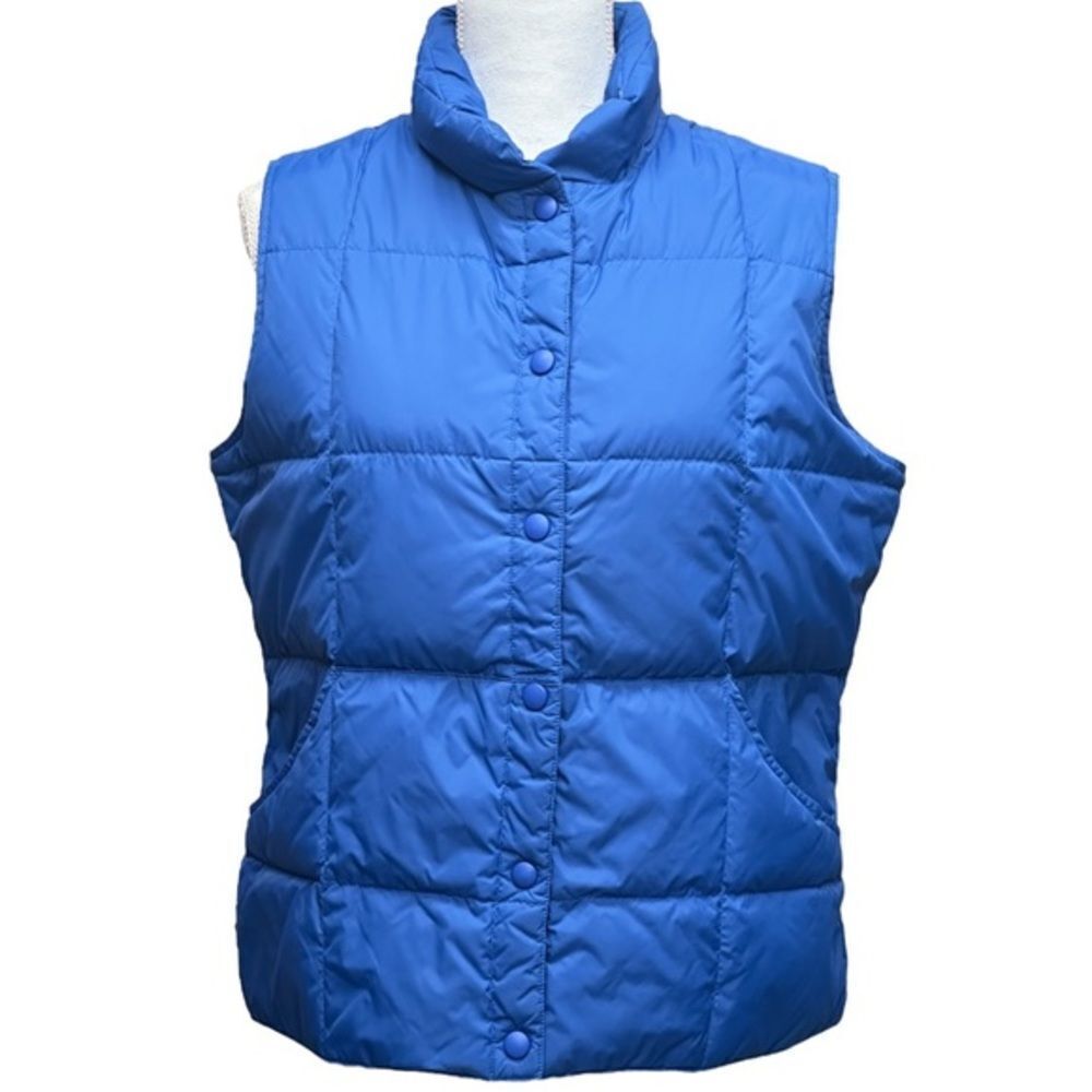 Land's End Goose Down Feathers Filled Puffer Vest Size M Colbalt Blue‎ Outdoors